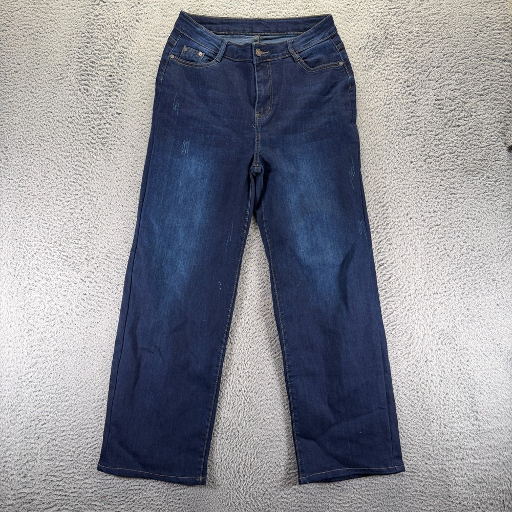 Surprise Jeans Womens 15 Blue Cotton Denim Straight Leg Workwear Faded Stretch